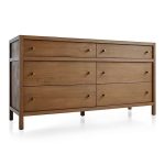 Keane 64" Weathered Natural Solid Wood 6-Drawer Dresser - Image 9