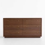 Lafayette 62" Walnut Wood 6-Drawer Dresser