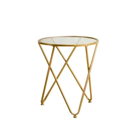 METALLIC CROSS END TABLE