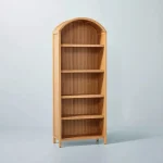 GROOVED WOOD ARCH BOOKCASE