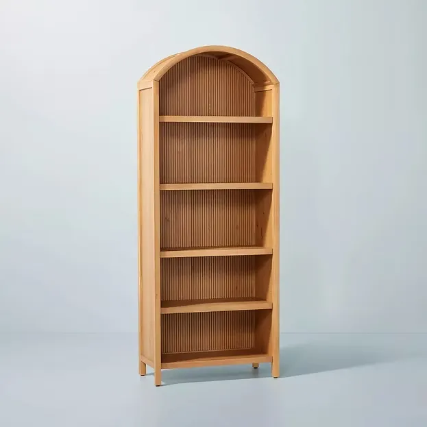imgi_2_f57969_532fa3f4b6164598ad880d925d306cd1~mv2 GROOVED WOOD ARCH BOOKCASE - Image 1