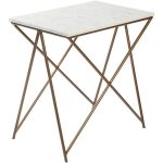 MARBLE AND MATEL SIDE TABLE