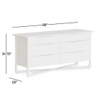 Alrik 66" Brown Oak Wood 6-Drawer Dresser - Image 2