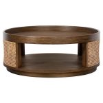NATURAL CANE WOODEN ROUND COFFEE TABLE - Image 2