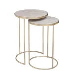 MARBLE TOP GOLD ROUND NESTING TABLE