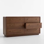 Lafayette 62" Walnut Wood 6-Drawer Dresser - Image 3