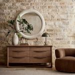 Alrik 66" Brown Oak Wood 6-Drawer Dresser - Image 3