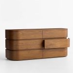 Milano 62" Natural Walnut 6-Drawer Dresser - Image 3