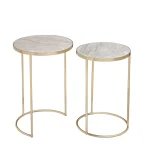 MARBLE TOP GOLD ROUND NESTING TABLE - Image 6