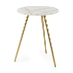 MARBLE AND MATEL SIDE TABLE