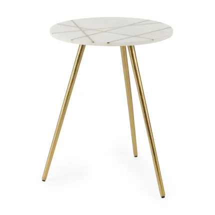 MARBLE AND MATEL SIDE TABLE