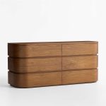 Milano 62" Natural Walnut 6-Drawer Dresser - Image 4