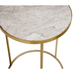 MARBLE TOP GOLD ROUND NESTING TABLE - Image 4