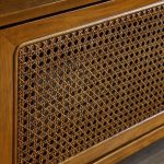 "65" MORDEN RATTAN TV STAND & CONSOLE - Image 5