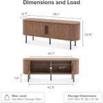 59" TAMBOUR FLUTED TV STAND - Image 6