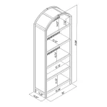 GROOVED WOOD ARCH BOOKCASE - Image 6