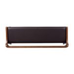 Low Back Acacia Wood Dining Bench with Faux Leather Upholstery - Image 7